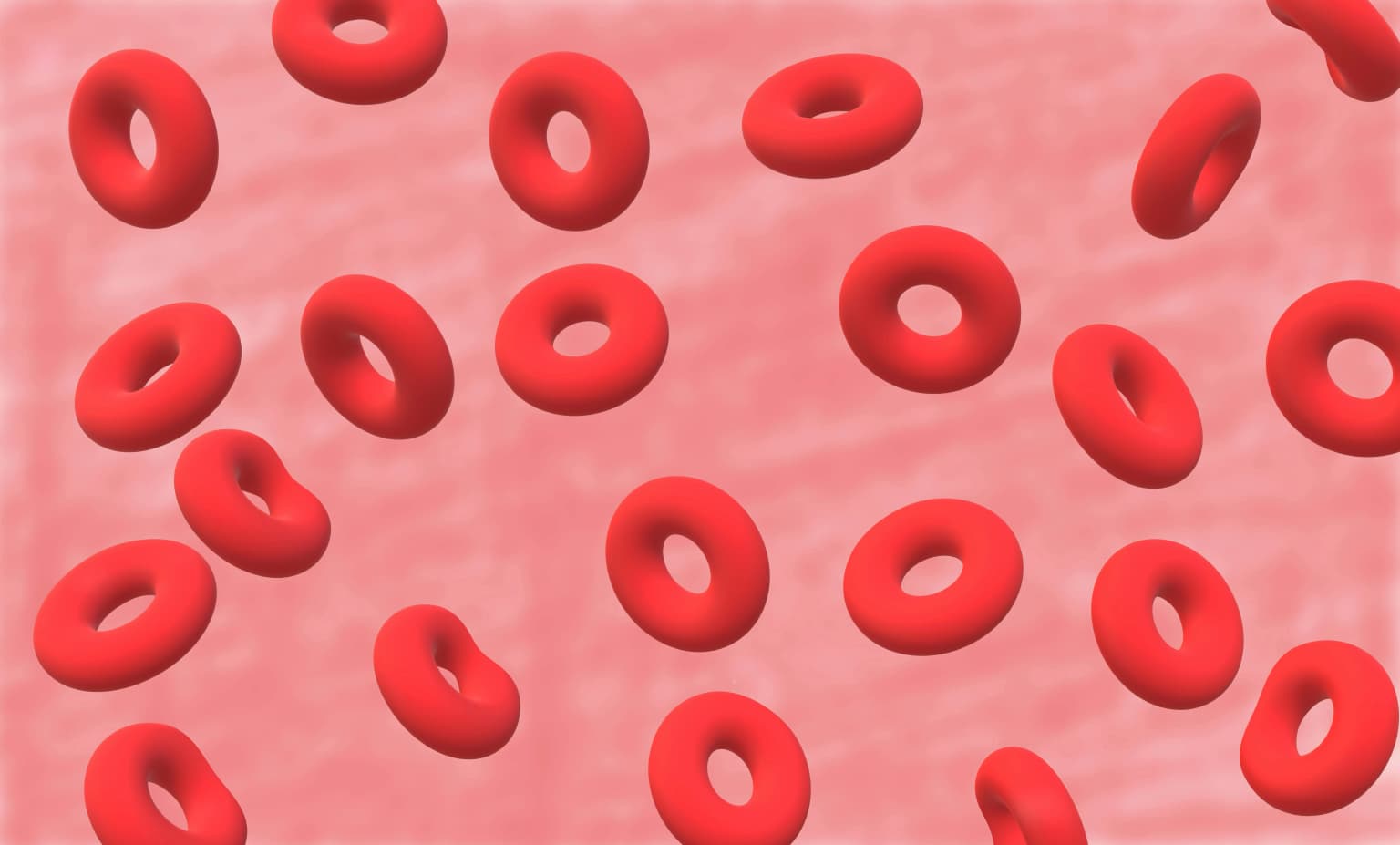 Illustration of red blood cells and hemoglobin