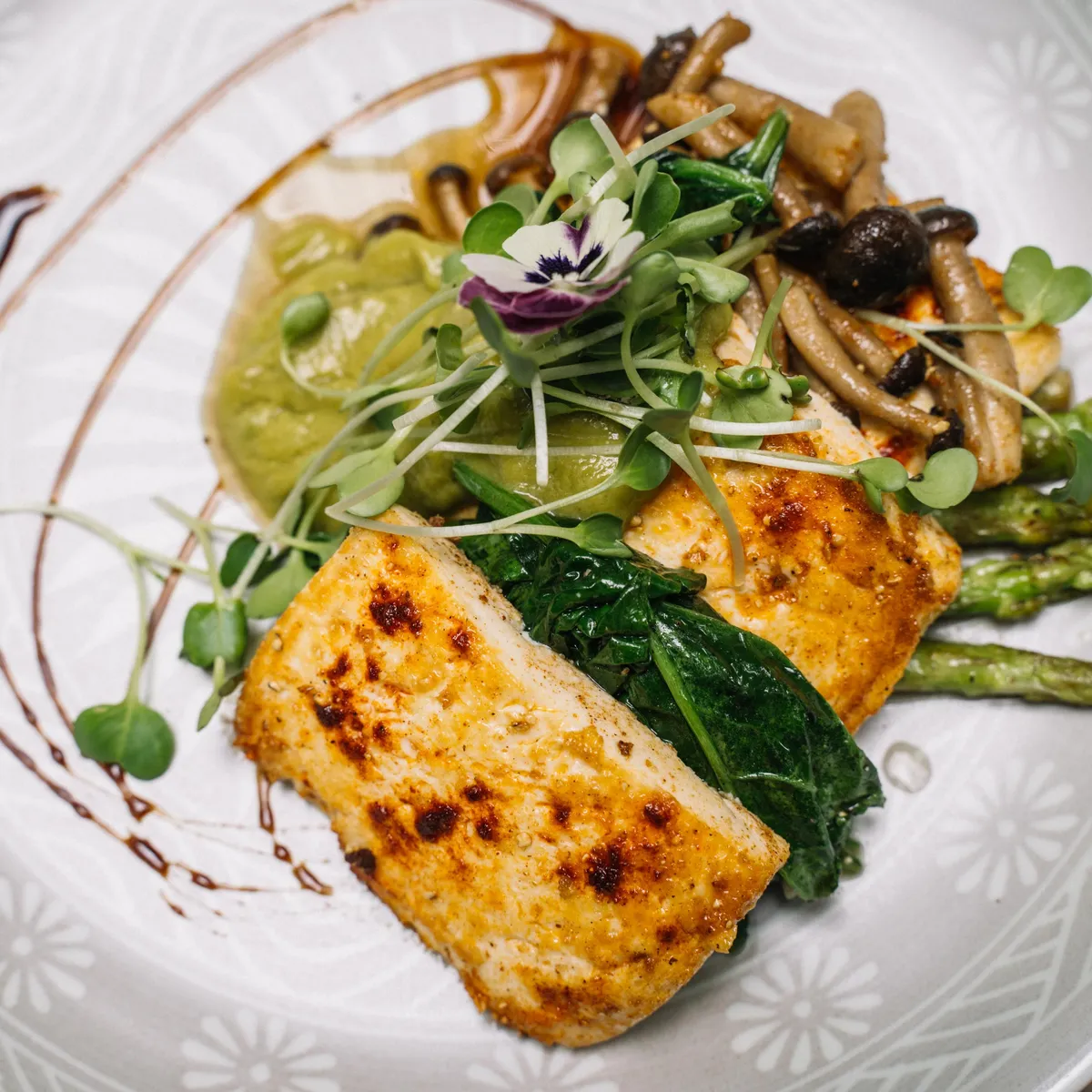 Calcium-rich tofu and leafy greens